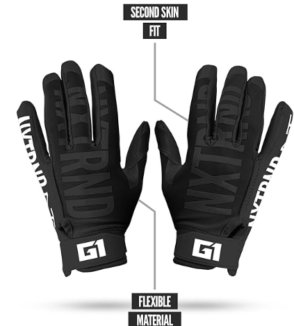 Nxtrnd G1 Guantes de Fútbol Americano, Guantes Adheribles para Receptor Adultos y Niños