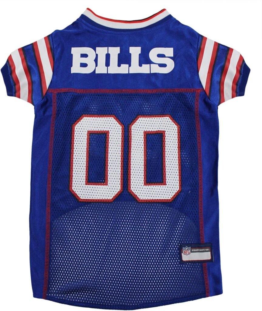 NFL PET JERSEY. playera para perro con licencia de fútbol más cómoda. 32 equipos NFL disponibles en 7 tamaños. para perros, gatos y animales. Buffalo Bills, XX-Large